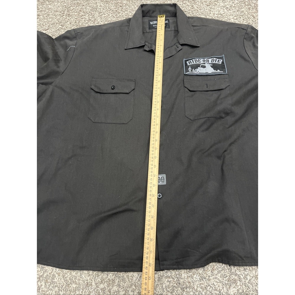 Men's Ride‎ Or Die Botton down short sleeve shirt (1876) - Picture 4 of 7
